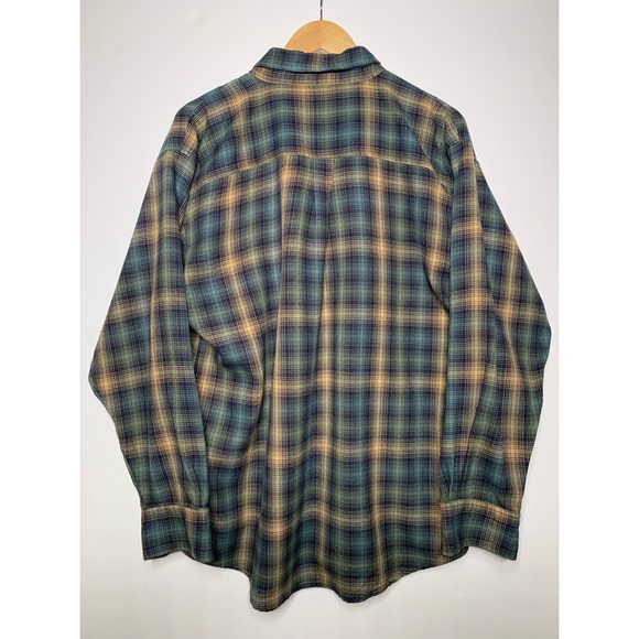 Mountain Ridge Forest Colours Plaid Button Down - LARGE - Picture 2 of 5